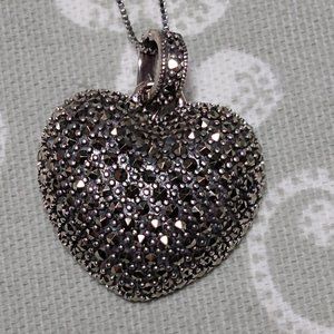 Sterling Silver Marcasite Heart pendant